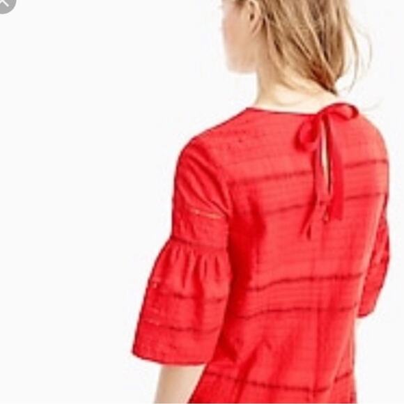 J. Crew Flutter Sleeve Eyelet Shift Dress Sz 14 NWT - Picture 4 of 10
